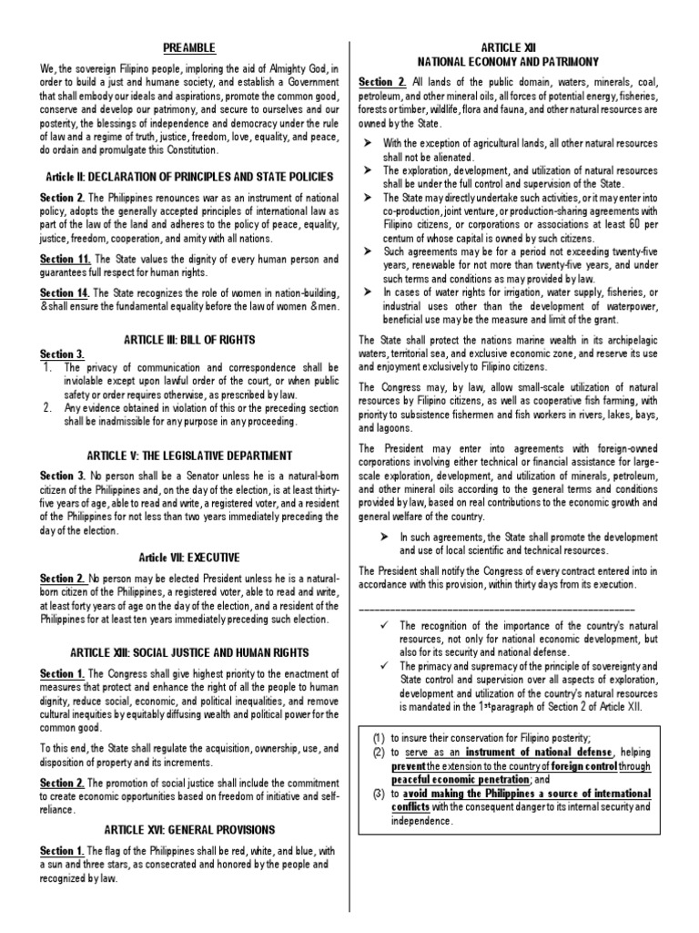 Philippine Constitutional Provisions Related to Public International