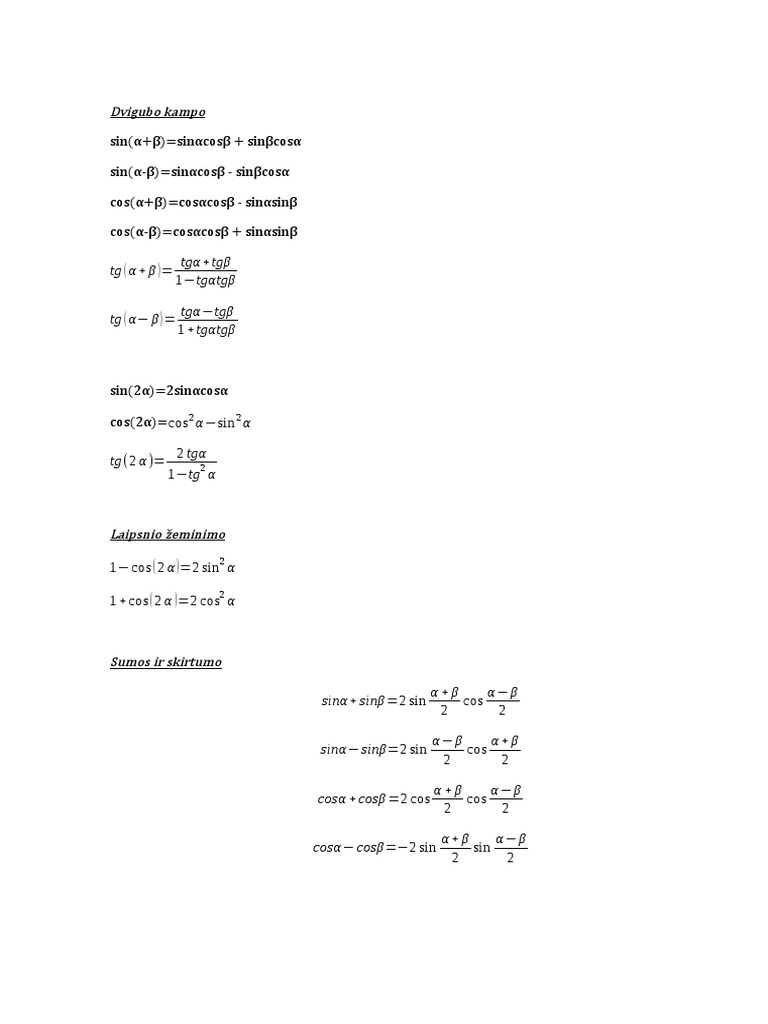 Trigonometric Identities Guide | PDF