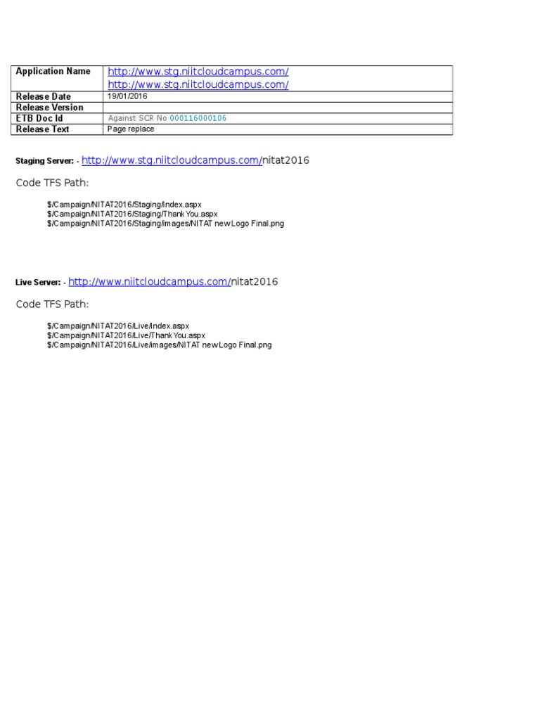 NITAT 2016 Application Release Details | PDF | Software | Hypertext