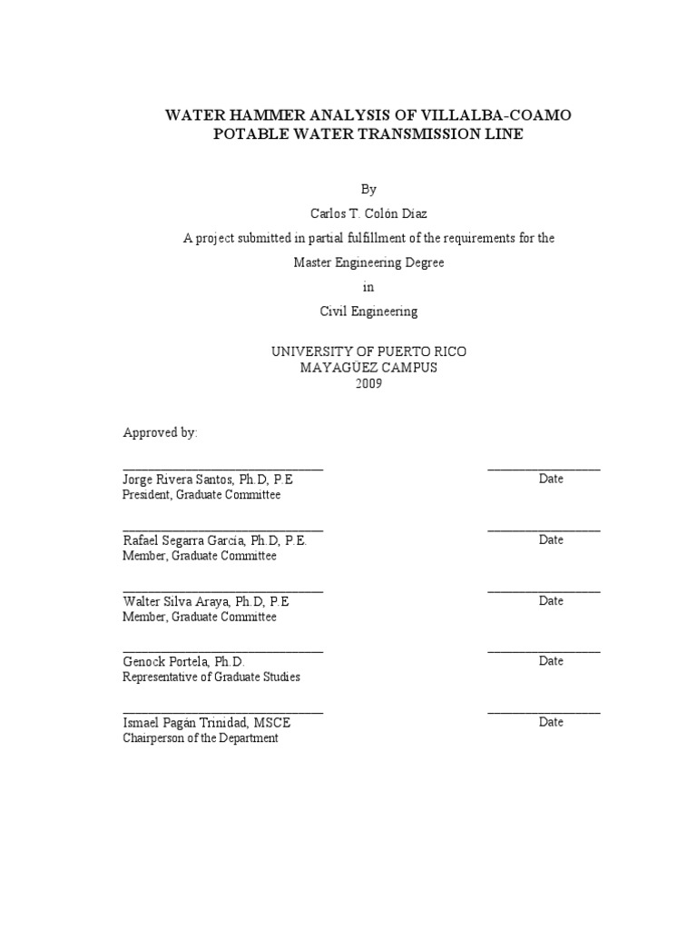 Water hammer thesis 04 picture