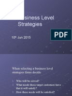 Business Level Strategies - Cost Leadership, Differentiation, Focus and Integration