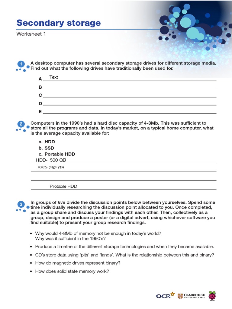 igcse computer science worksheet pdf