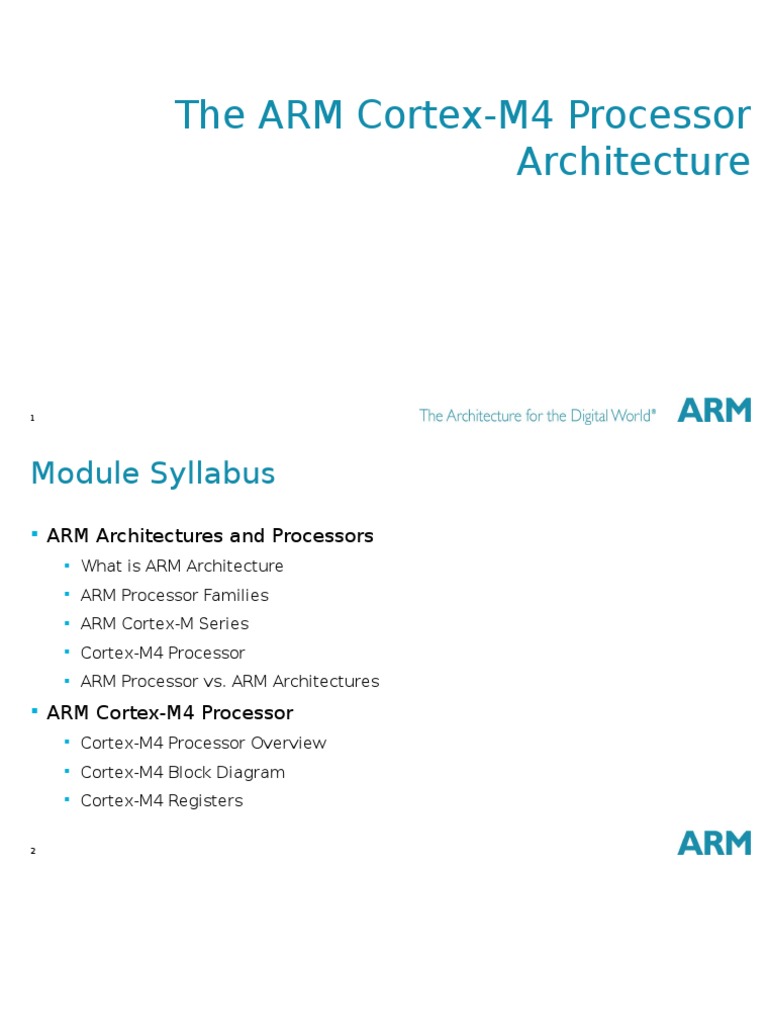 Cortex M4 Part1 Arm Architecture Instruction Set