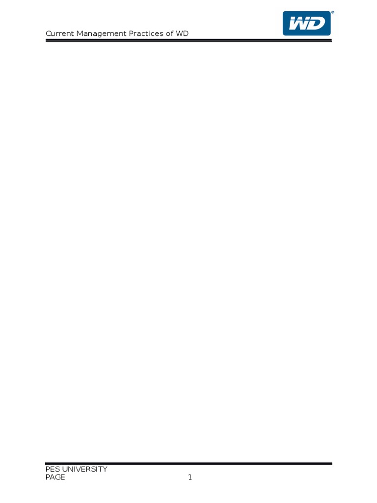 Current Management Practices of WD | PDF