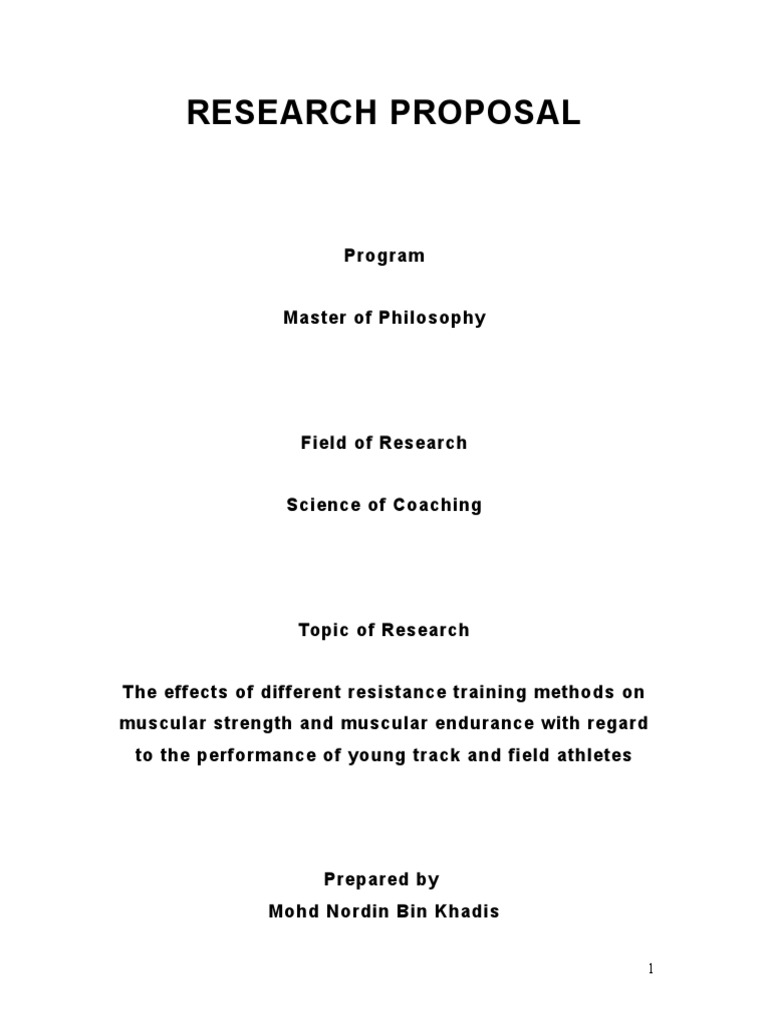 sample research proposal in physical education