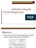 Culvert Hydraulics Using The Culvert Design Form