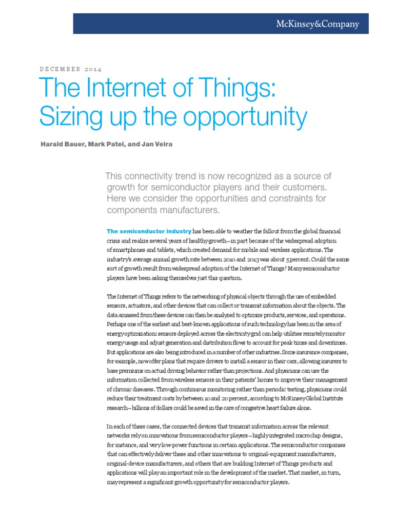 The Internet of Things Sizing Up The Opportunity | PDF | Internet Of ...