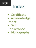 Certificate Acknowledge Ment Self Inductance Bibliography: Index