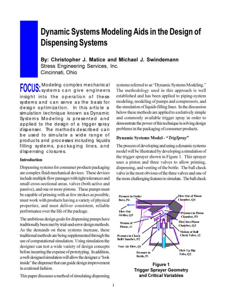 Dynamic Modeling for Trigger Sprayers | PDF | Fluid Dynamics | Pump