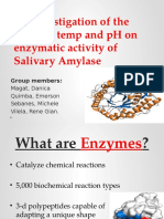 An Investigation of The Effect of Temp and PH On Enzymatic Activity of Salivary Amylase