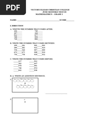 Grade 2 Mathematics Test