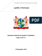 Suriname, Intended Nationally Determined Contribution Under UNFCCC, September 2015 300915