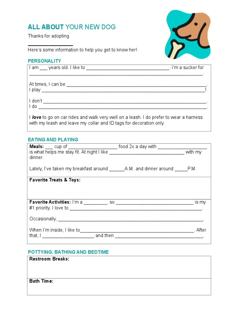 Dog Bio Update Template | PDF