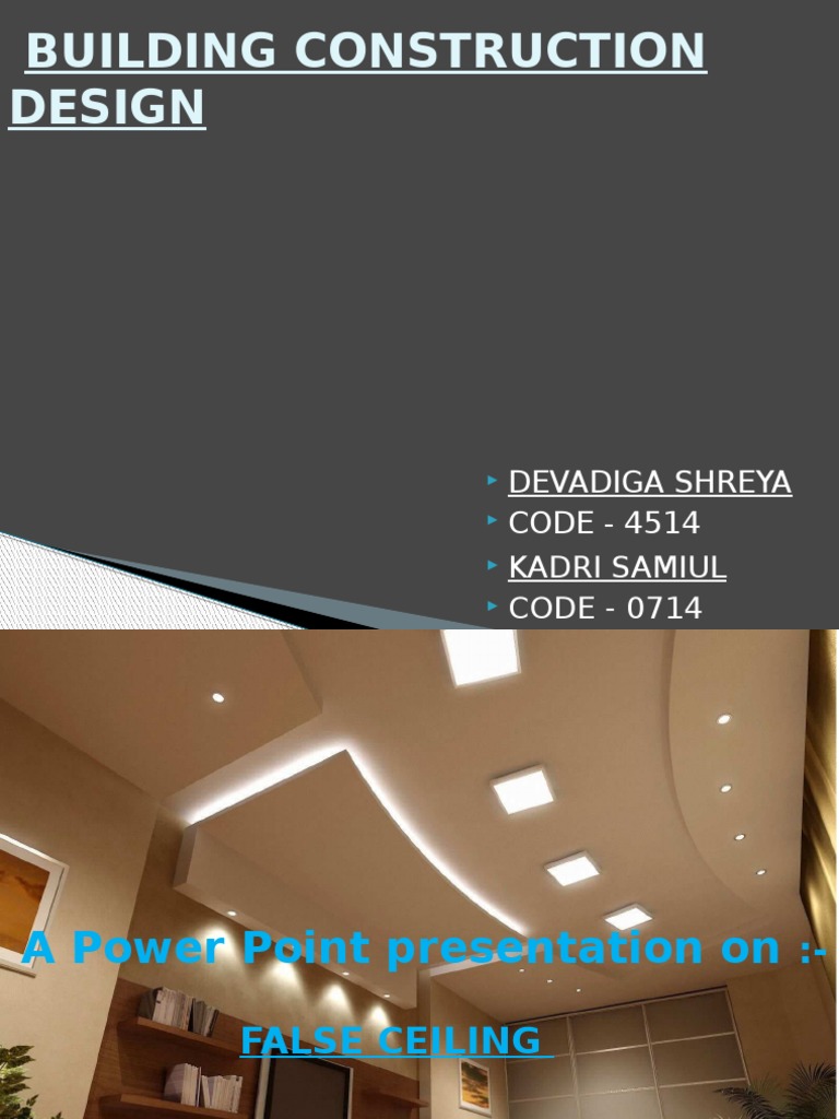 Dropped/false Ceiling | PDF | Architectural Elements | Building Materials