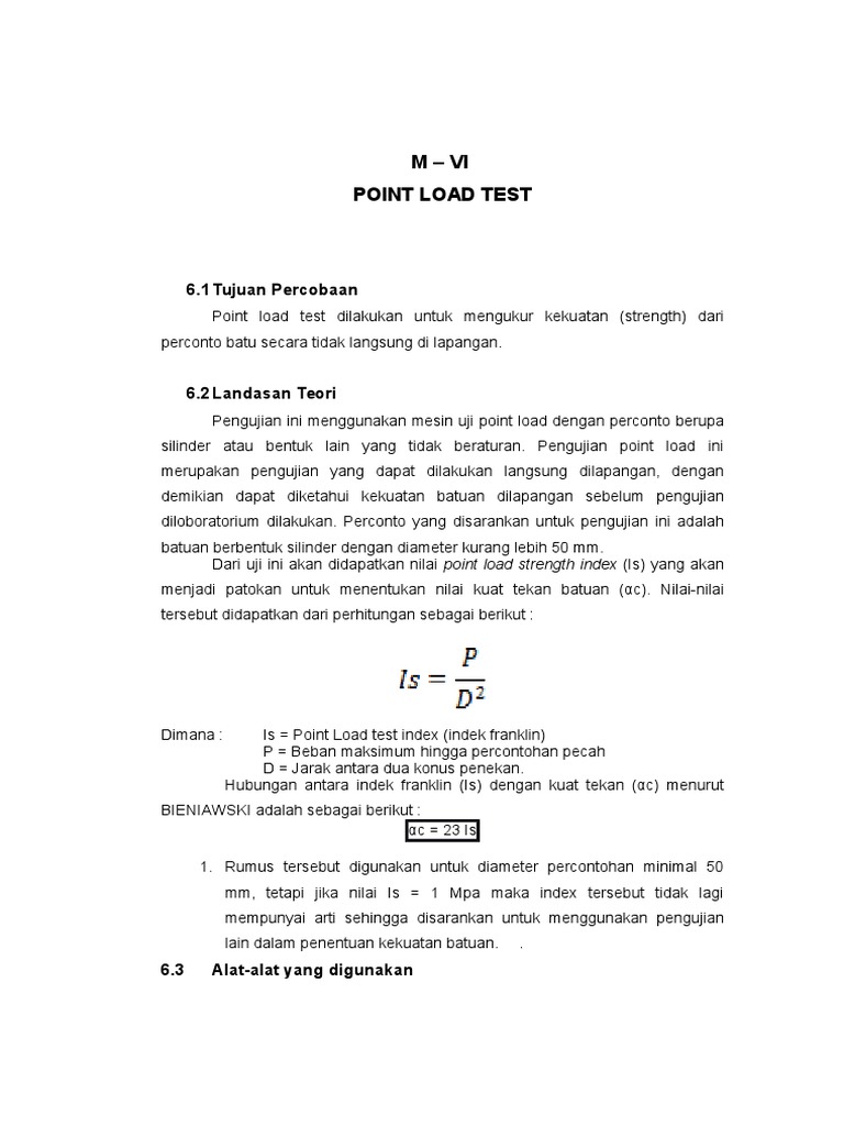 Uji Point Load untuk Kekuatan Batuan | PDF