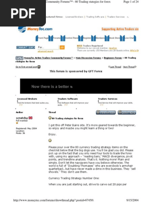 80 Trading Strategies for Forex