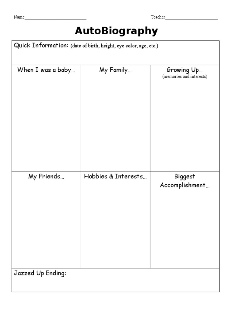 Autobiography | PDF | Games & Activities