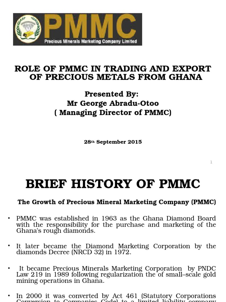 2 Role of PMMC MR George Abradu Otoo | PDF | Jewellery | Ghana