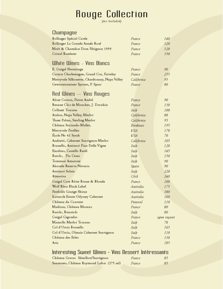 Rouge RestoClub Collection | PDF | Vitis | Crops Originating From Europe