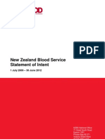 New Zealand Blood Service Statement of Intent: 1 July 2009 - 30 June 2012