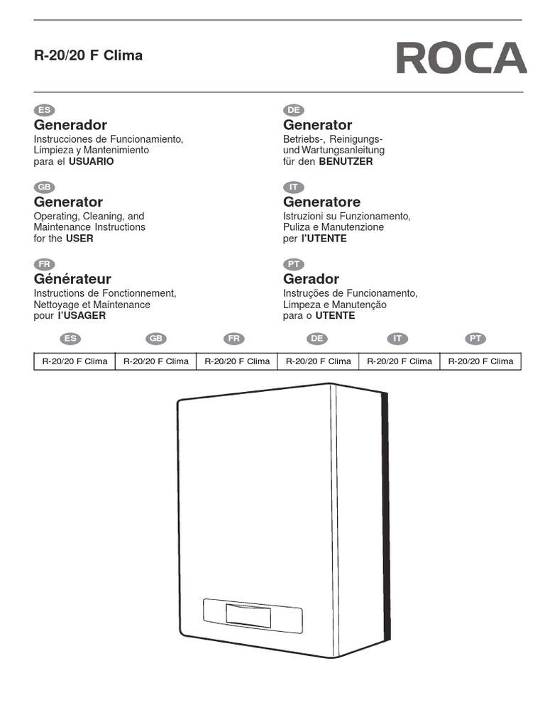 Manual Caldera Roca 20 20f Tap
