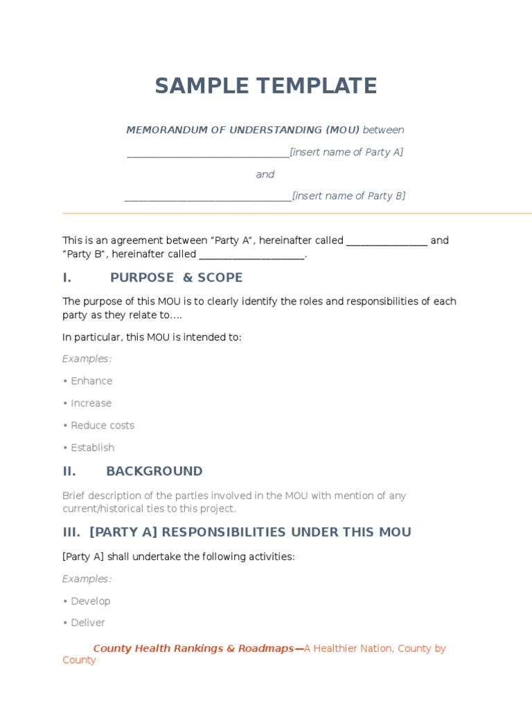 MOU Template for Partnership Agreement | PDF