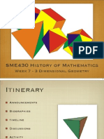 Week 7 - 3 Dimensional Geometry: SME430 History of Mathematics