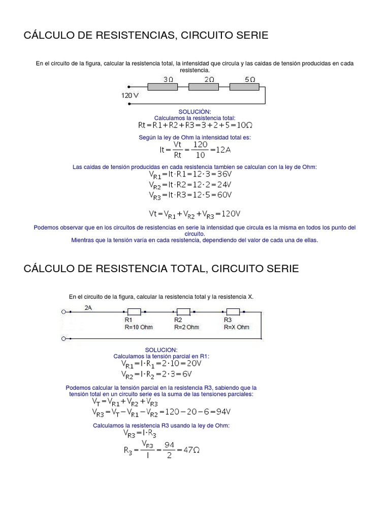Ejercicios de Electricidad 1 | PDF | Resistencia Eléctrica y ...