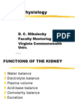 Renal Physiology: D. C. Mikulecky Faculty Mentoring Program Virginia Commonwealth Univ