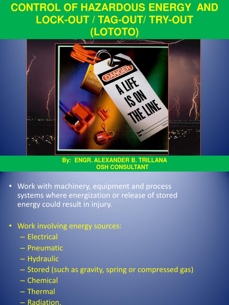 (Alex) COHE LOTO (Instructor) PDF Mechanical Engineering Energy