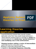 Applying Behavioural Theories To Practise