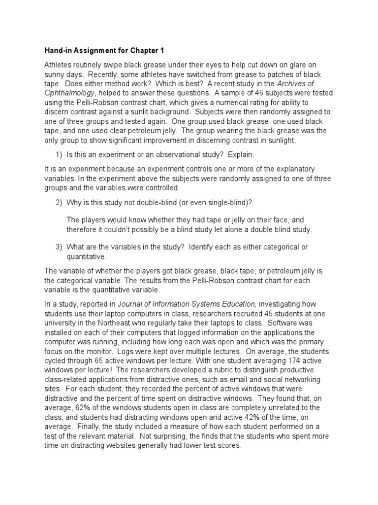 Athlete Performance: Grease vs. Tape | PDF | Experiment | Categorical ...