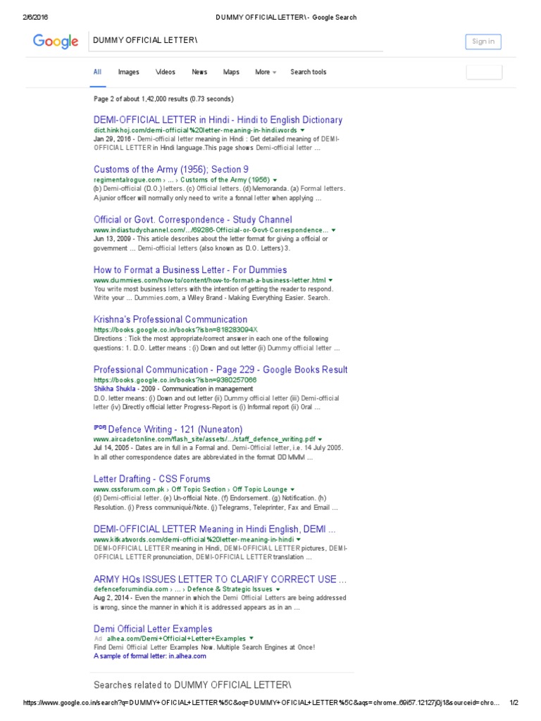 Dummy Official Letter Google Search PDF Communication Computing