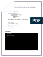 Wap To Calculate Factorial of A Number. Coding