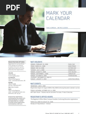 NAIT ConEd May August Calendar 2008 | PDF | Apprenticeship