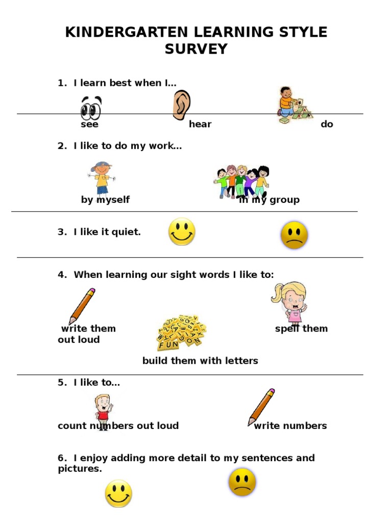 kindergarten-learning-style-survey-pdf-human-communication-behavior-modification