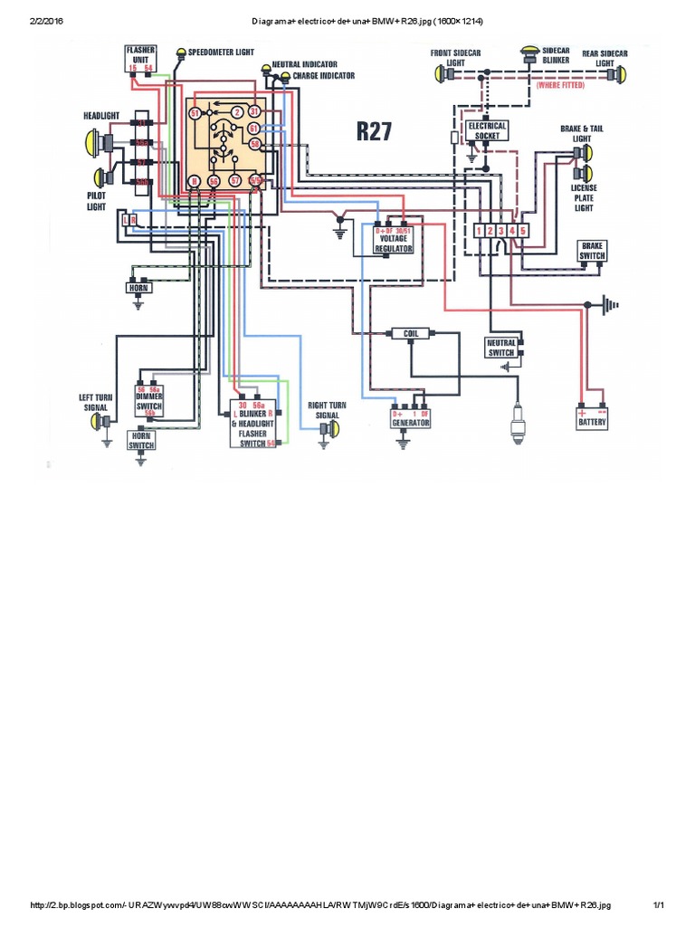 Diagrama Electrico de Una BMW R27 PDF Informática Tecnología