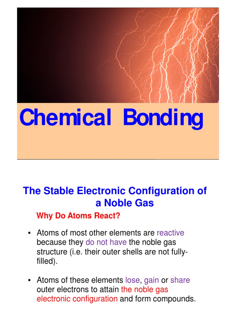 Powerpoint Slides - Bonding Structures 05022016 | PDF | Ionic Bonding ...
