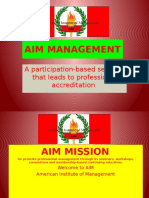 Aim Management: A Participation-Based Seminar That Leads To Professional Accreditation