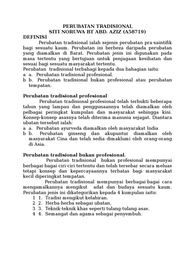 Documents Tips Perubatan Tradisional Vs Perubatan Moden Pdf