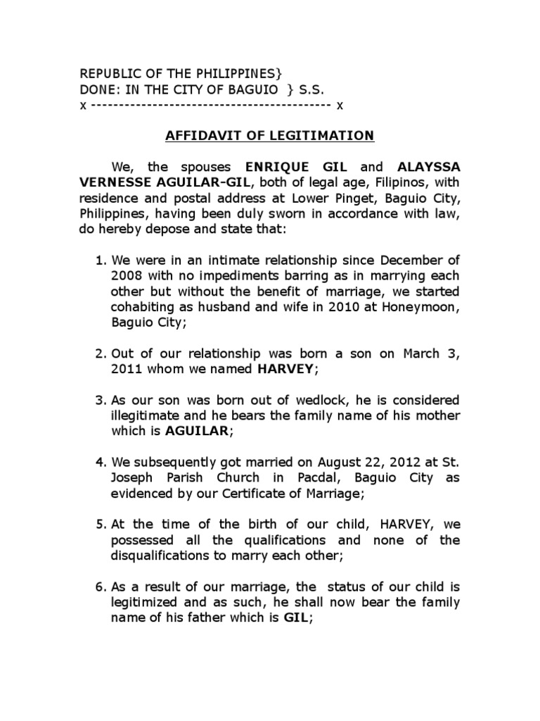 Affidavit Of Legitimation Sample Pdf Affidavit Legal vrogue.co
