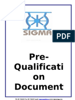 Pre-Qualificati On Document: PH: 06-7464641 Fax: 06-7464642 Email