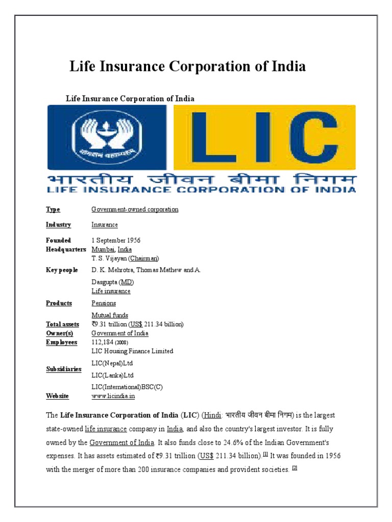 Life Insurance Corporation of India Financial Risk Business Law