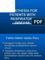 Anesthesia For Patients With Respiratory Disease