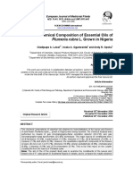 Chemical Composition of Essential Oils of Plumeria Rubra