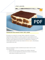 Tiramisú Casero