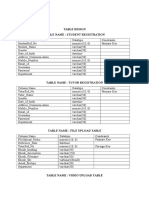 Student Registration & File Upload Database Tables