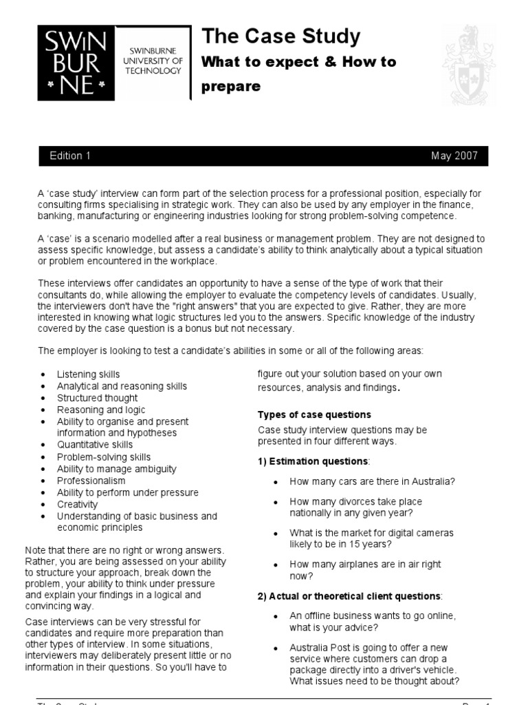 case study format interview