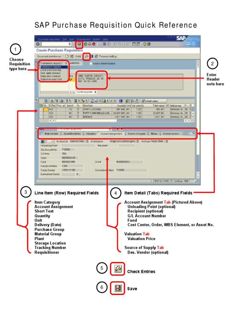 SAP Purchase Requisition Guide | PDF | Business | Computers
