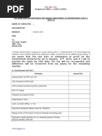 Declaration For Proposed Tax Saving Investment and Expenditures For F.Y. 2011 12